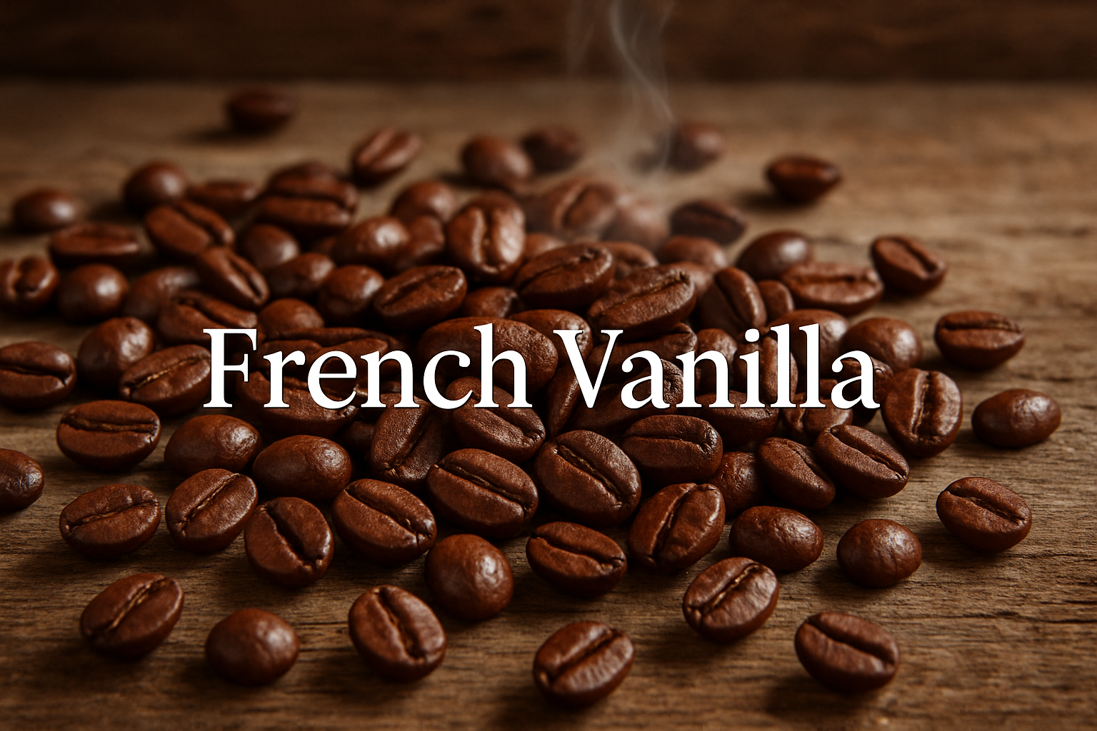 add "French Vanilla" words in white