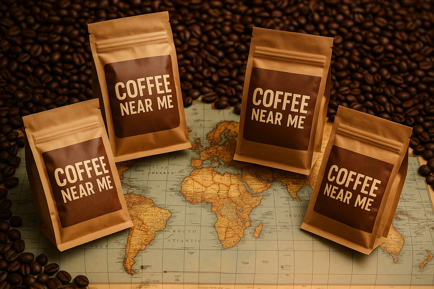 add some freshly roasted coffee beans laying in the background