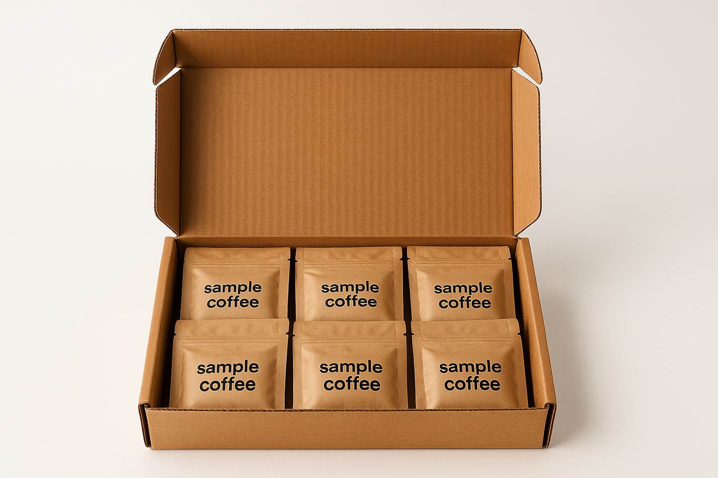 take the names off the 6 packs and replace with the words "sample coffee"