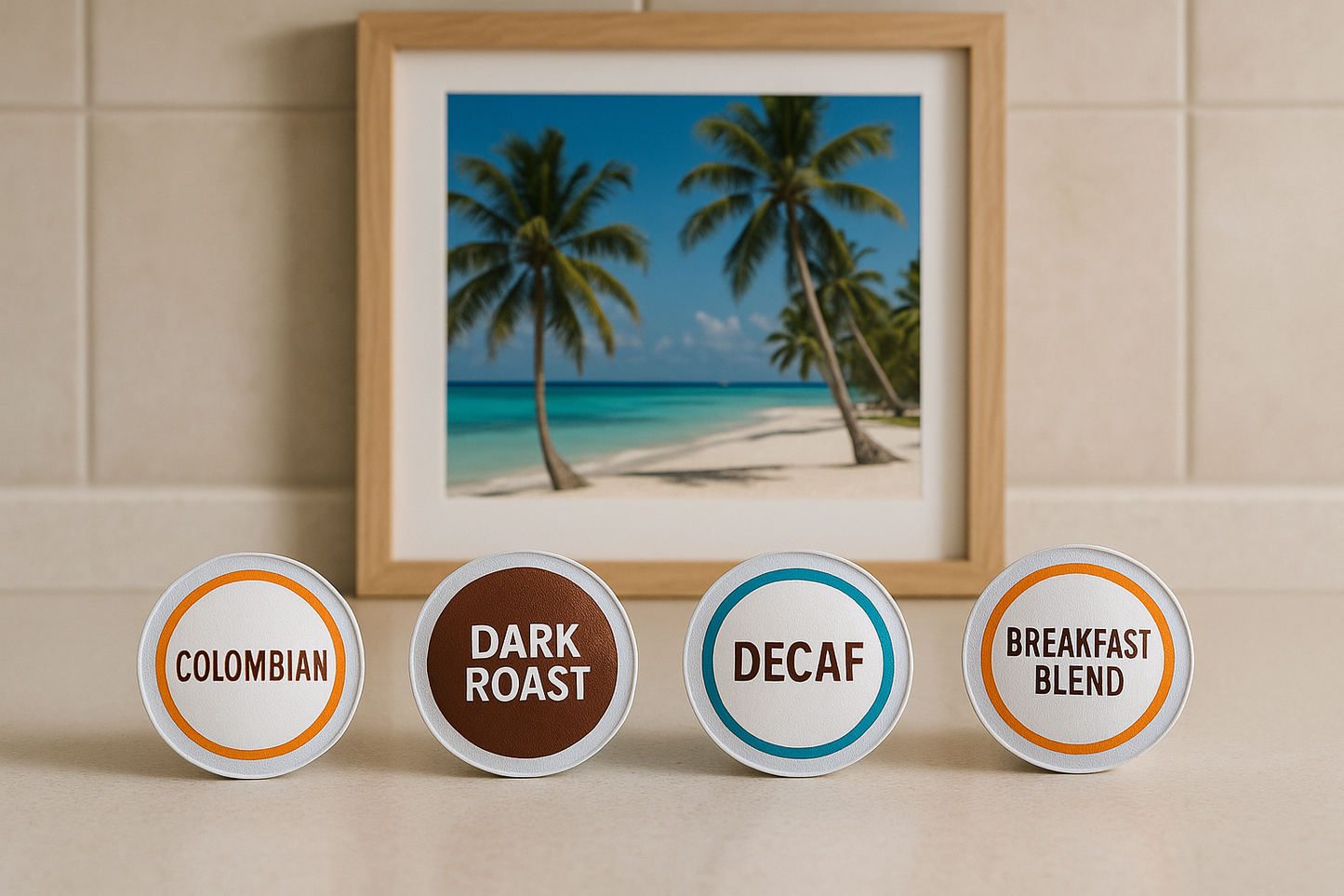 take the word Keurig out and have the single serve pods sitting up right